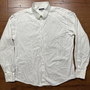 Dolce Gabbana Button Up Dress Shirt Mens XL 18 White Slim Fit Career Designer